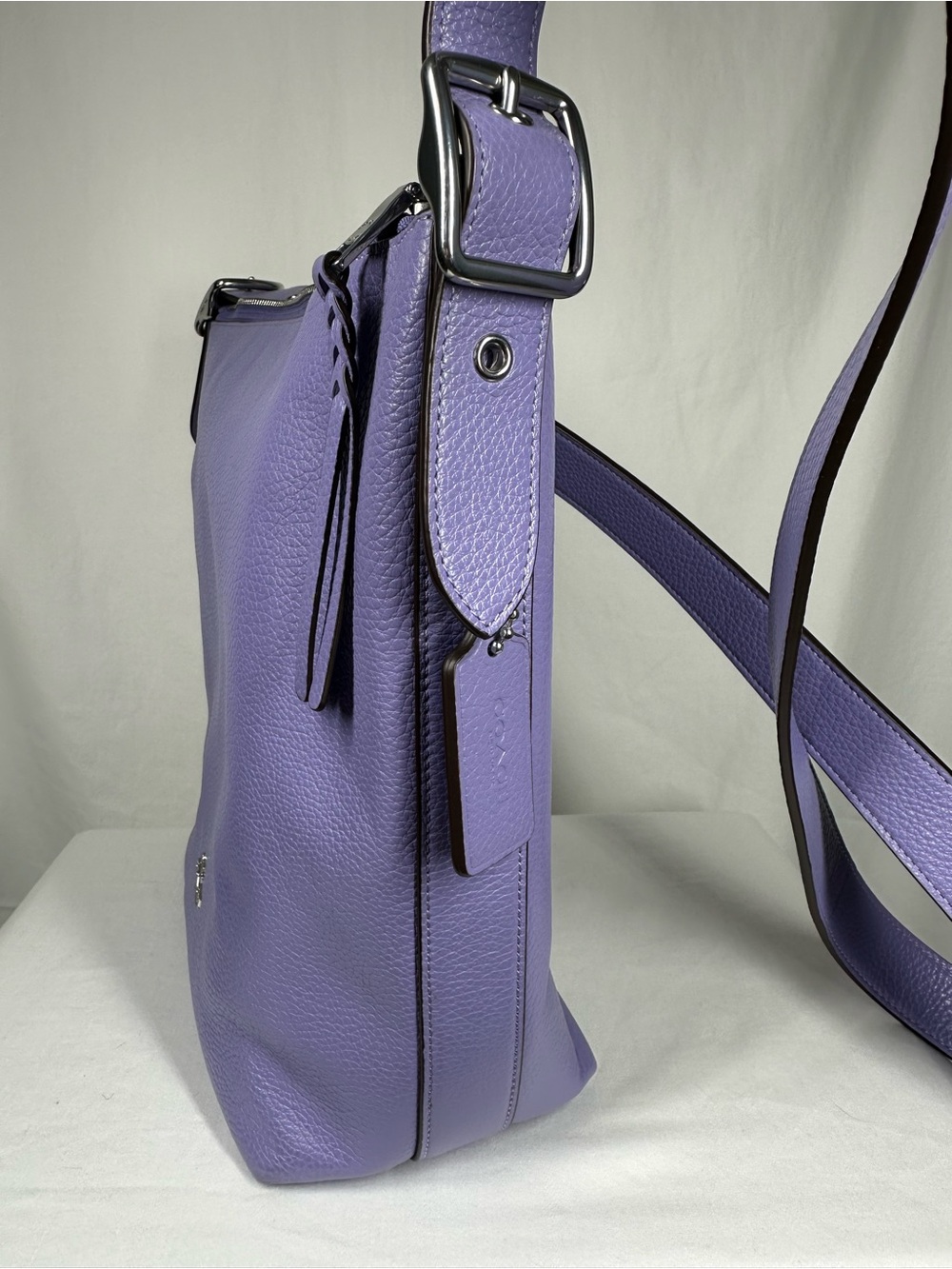 Coach Val Duffle Leather Light Violet Shoulder or Crossbody Bag - Picture 5 of 13